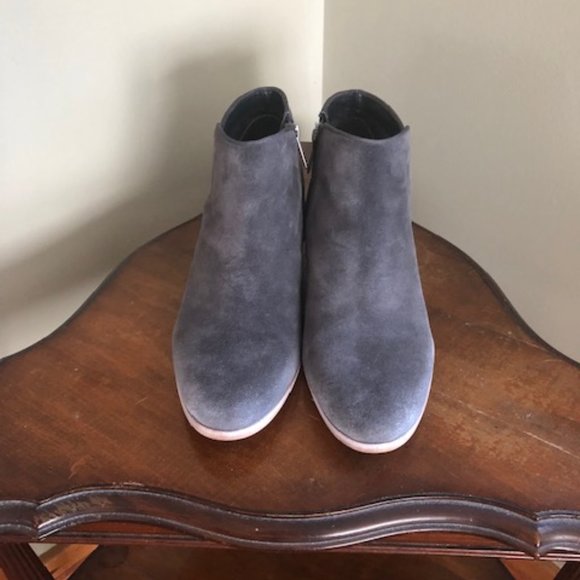 Sam Edelman Petty 2 Women's Suede Ankle Booties Grey Distressed Side Zip 8.5 - Picture 2 of 7